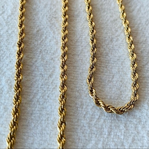 Gold tone twisted rope design Korea made matching bracelet necklace set - Picture 6 of 8